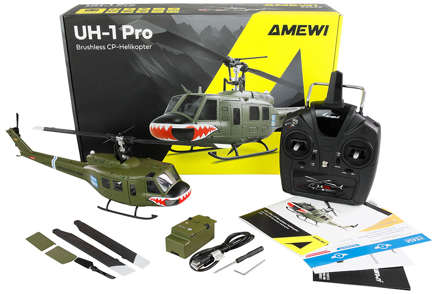 Thumbnail 655 fr Radiostyrd helikopter - UH-1 PRO BL - 2,4Ghz - 6G - 6ch - RTF