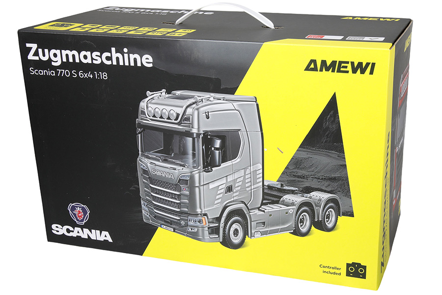 Thumbnail 659 f�r Radiostyrd lastbil - Scania 770 S V8 Truck 6x4 - Silver - 1:18 - 2,4GHz - RTR