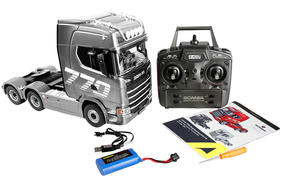 Thumbnail 659 f�r Radiostyrd lastbil - Scania 770 S V8 Truck 6x4 - Silver - 1:18 - 2,4GHz - RTR