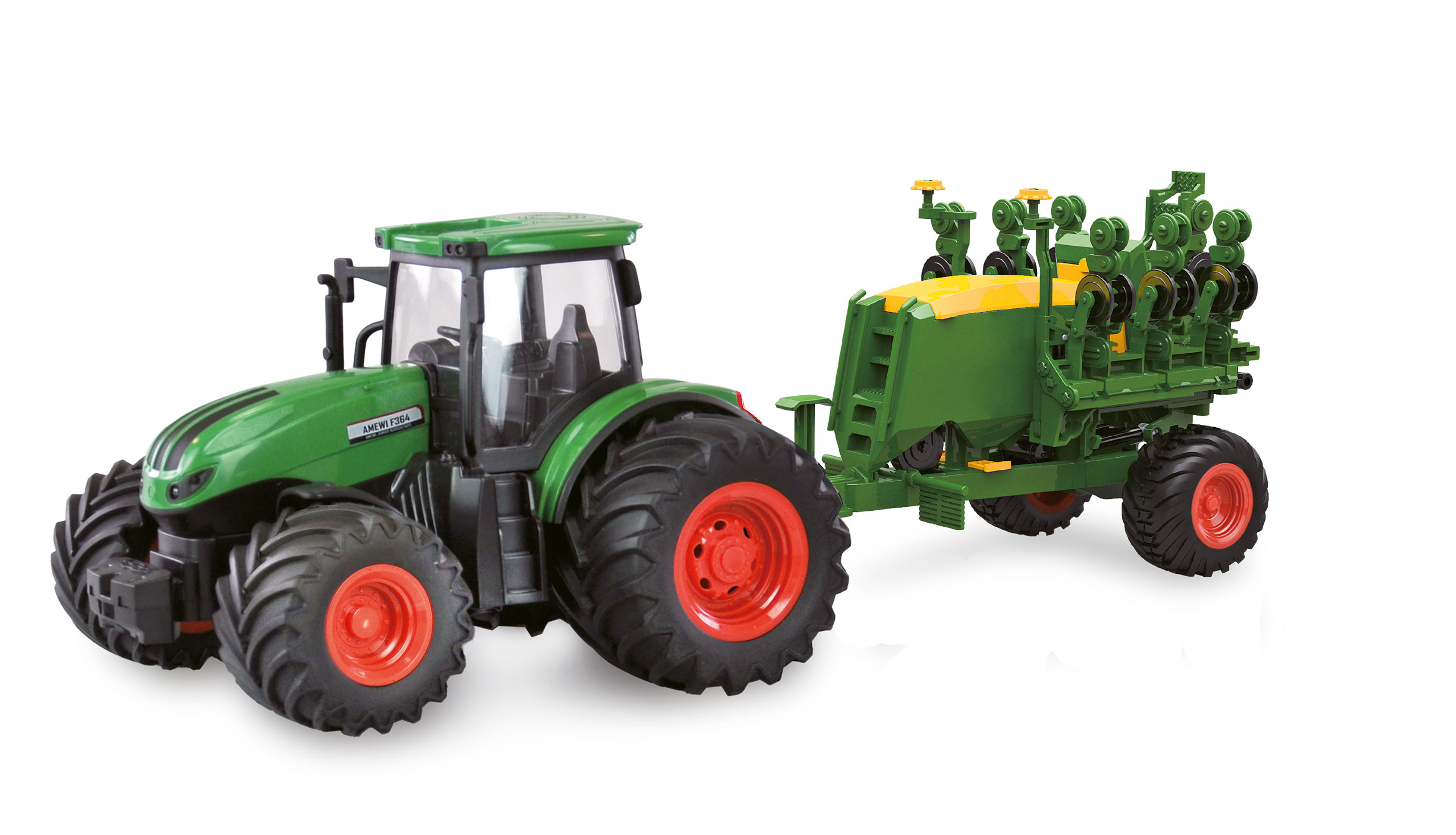 Radiostyrd Traktor - 1:24 Traktor med s&aring;maskin - RTR