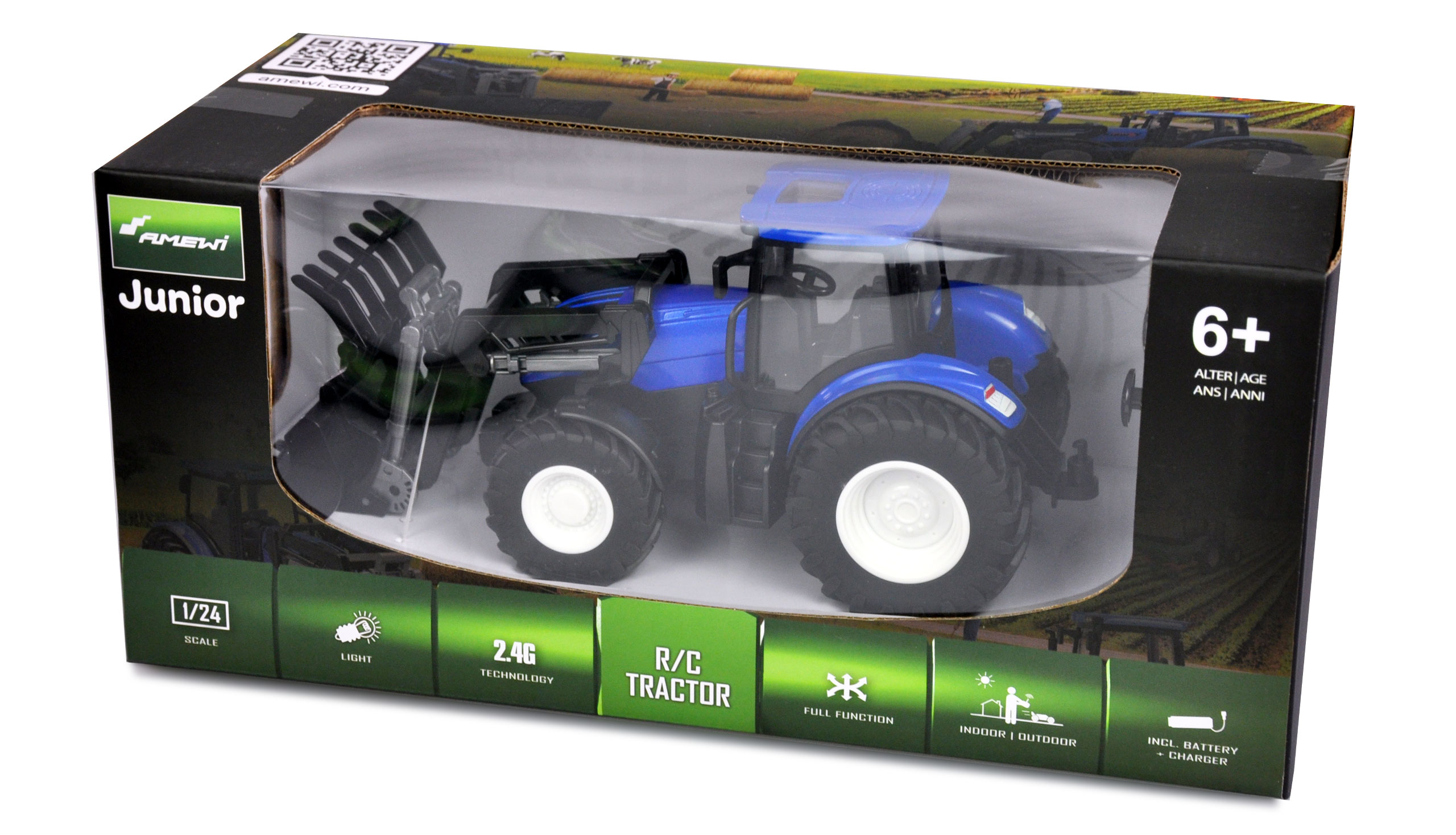 Thumbnail 678 f�r Radiostyrd Traktor - 1:24 Traktor med grip - RTR