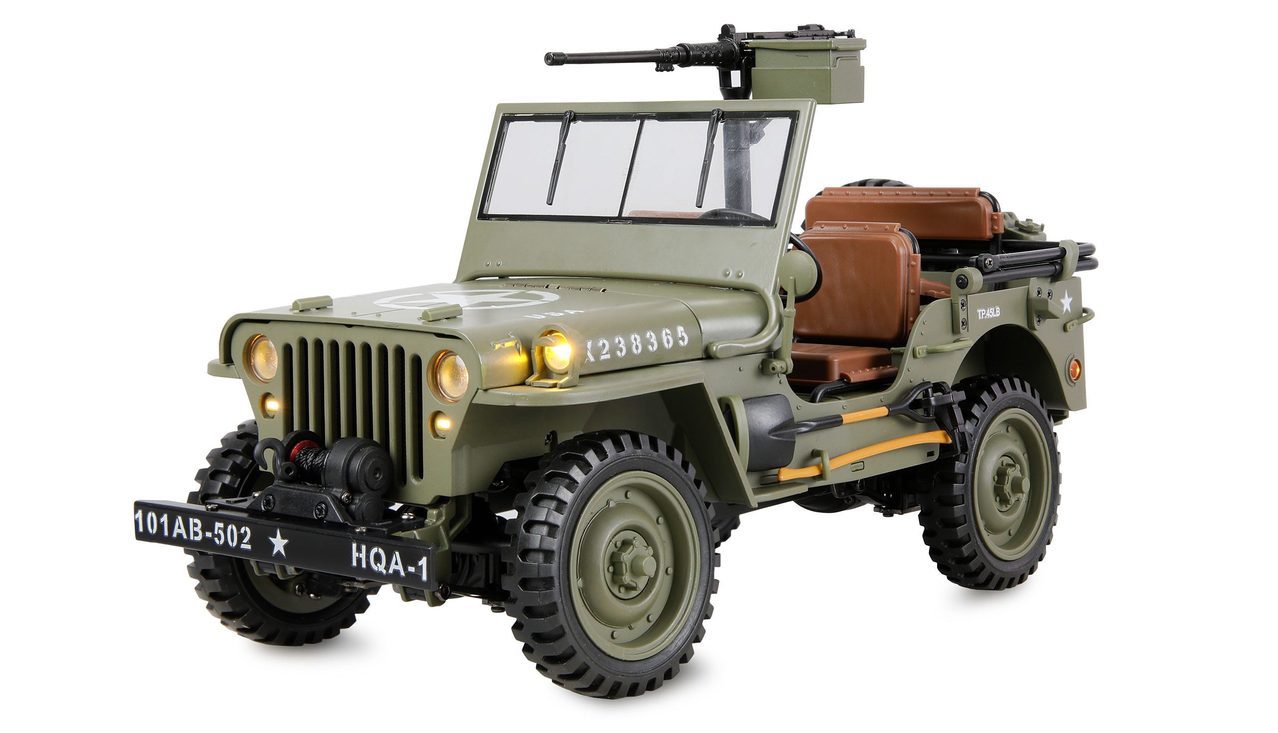 RC Millit&auml;r jeep - Willys Jeep MB Metall 4WD - 1:14 - 2,4Ghz - RTR