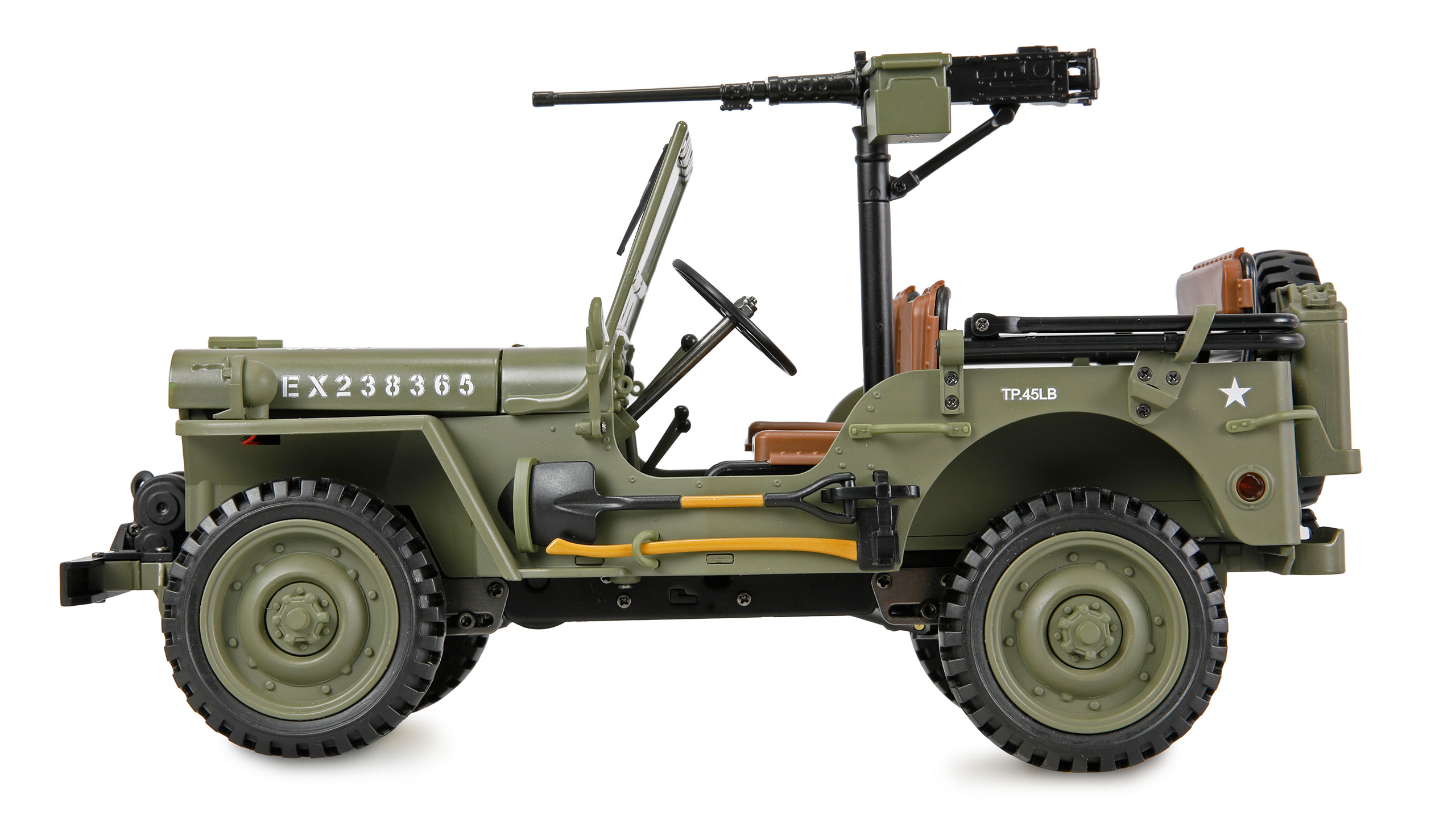 Thumbnail 678 f�r RC Millit&auml;r jeep - Willys Jeep MB Metall 4WD - 1:14 - 2,4Ghz - RTR