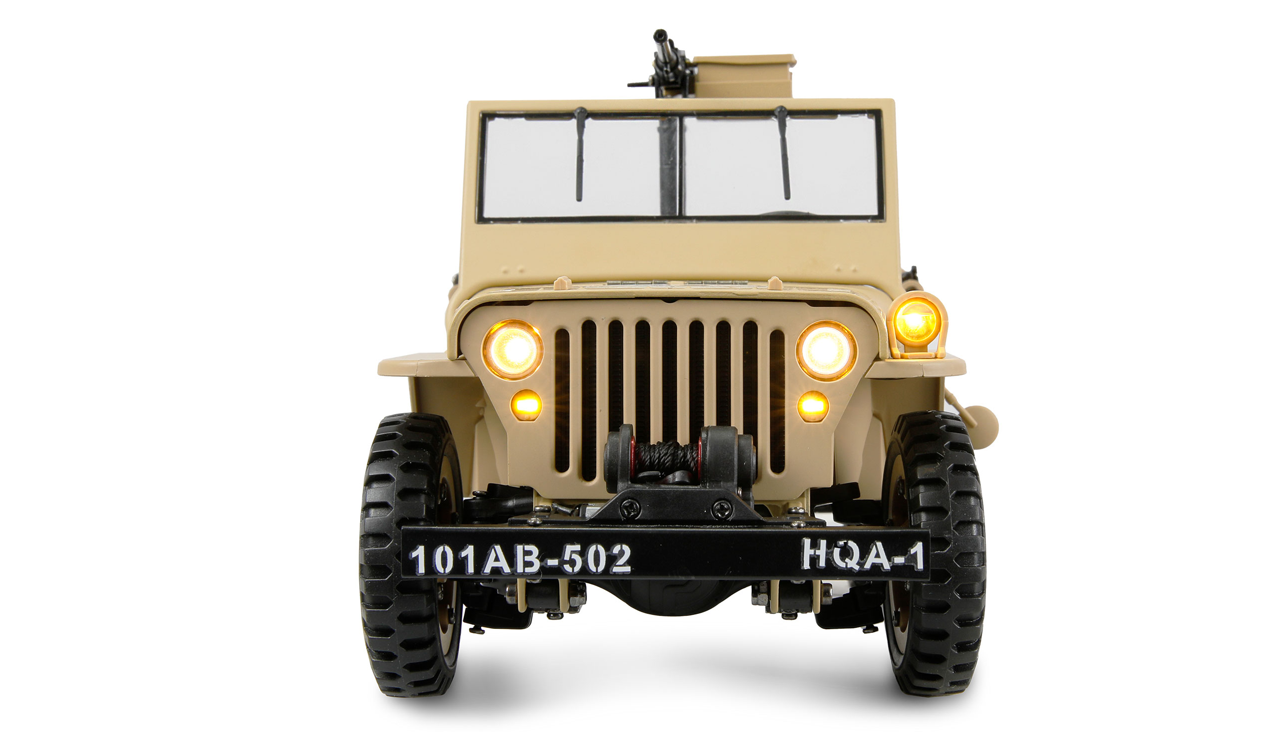 Thumbnail 678 f�r RC Millit&auml;r jeep - Willys Jeep MB Metall 4WD Sand - 1:14 - 2,4Ghz - RTR