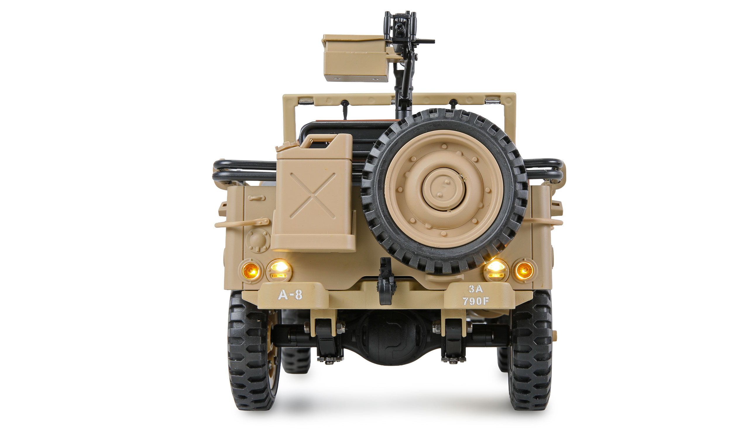 Thumbnail 678 f�r RC Millit&auml;r jeep - Willys Jeep MB Metall 4WD Sand - 1:14 - 2,4Ghz - RTR