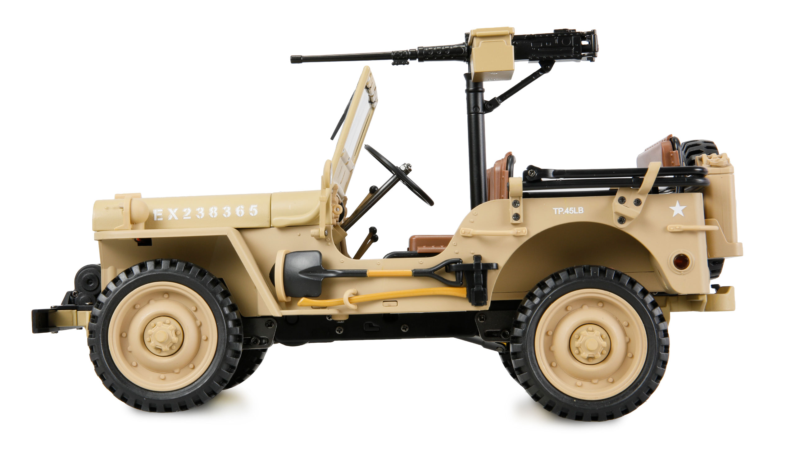 Thumbnail 678 f�r RC Millit&auml;r jeep - Willys Jeep MB Metall 4WD Sand - 1:14 - 2,4Ghz - RTR