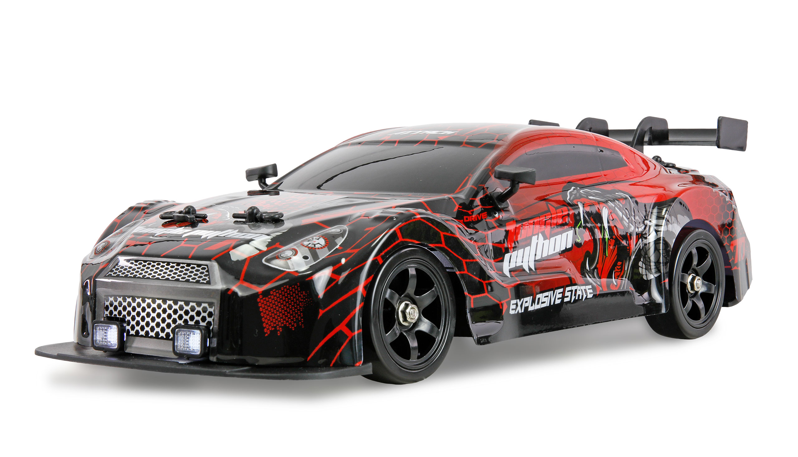 Bild p� Radiostyrd bil - Drift Car GTR 4WD R&ouml;d - 1:16 - RTR