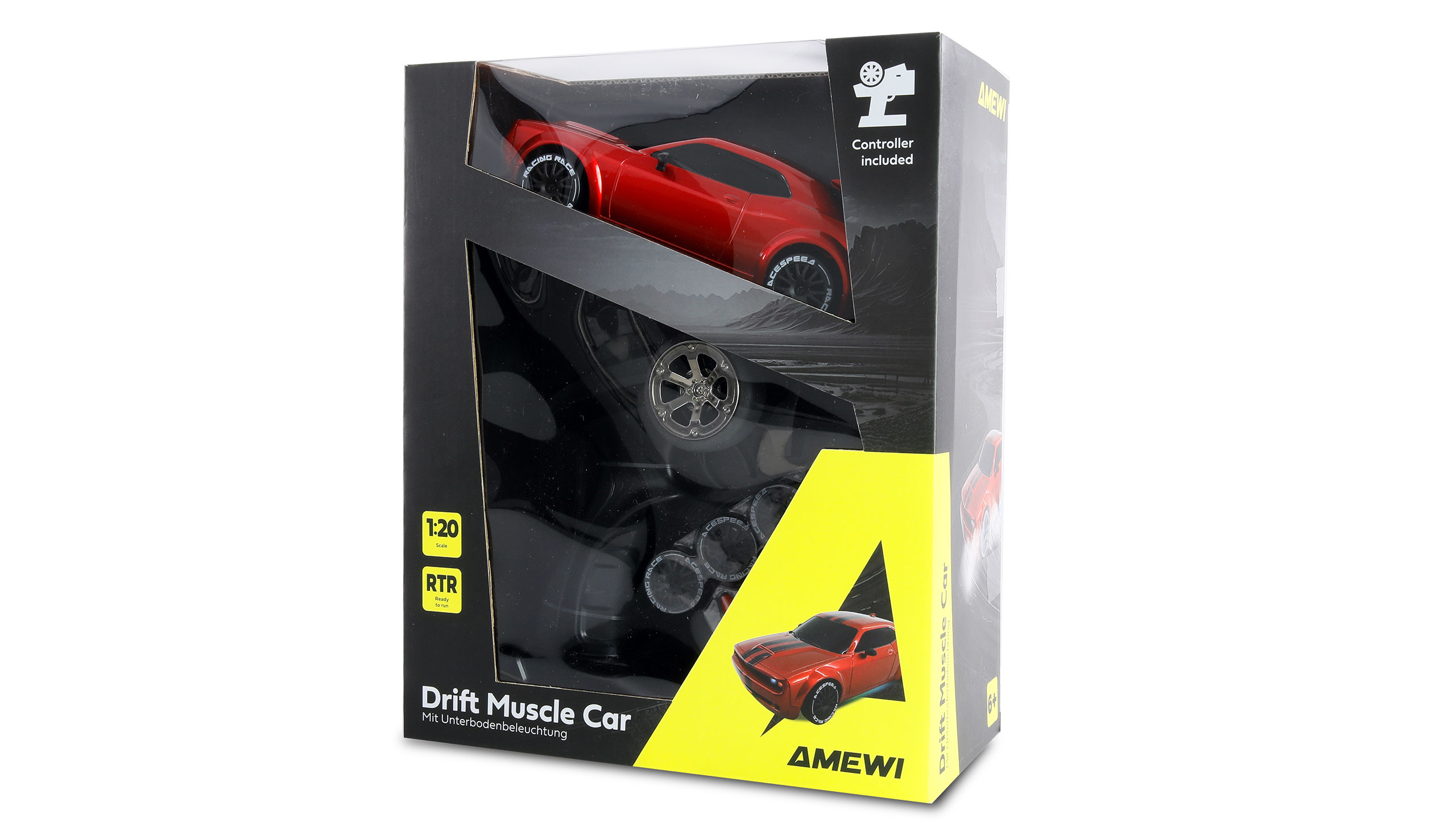 Thumbnail 678 f�r Radiostyrd bil - Drift Muscle Car Onroad/Drift 4WD R&ouml;d - 1:20 - RTR