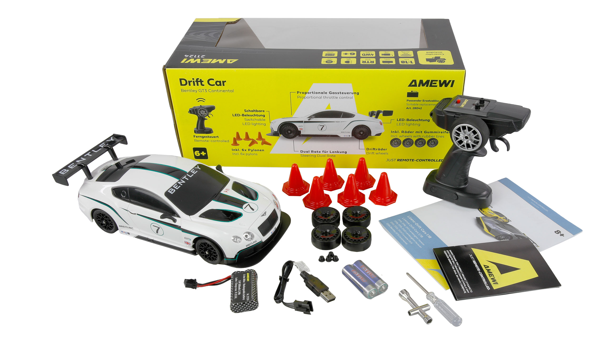 Thumbnail 680 f�r Radiostyrd bil - Bentley GT3 Continental Drift Car - 1:18 - RTR