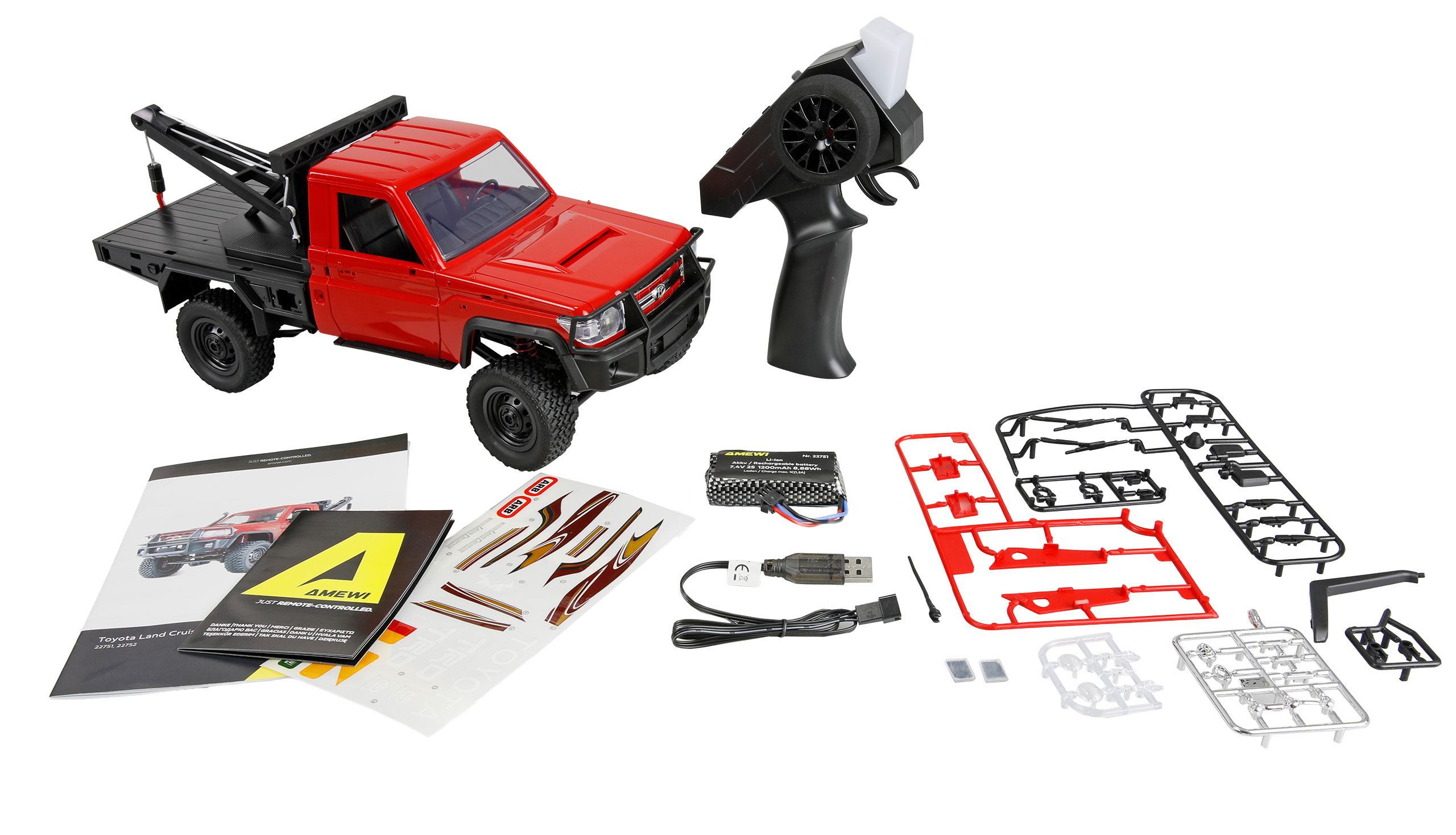 Thumbnail 681 f�r RC Crawler - 1:12 - Toyota Land Cruiser B&auml;rgningsbil 4wd - R&ouml;d - RTR