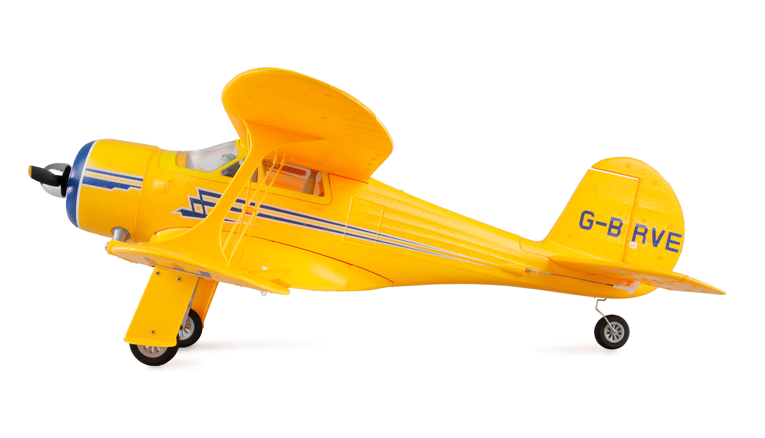 Thumbnail 681 f�r Radiostyrt flygplan - Beech D17S Dubbeld&auml;ckare 3D/6G BL Gul - RTF
