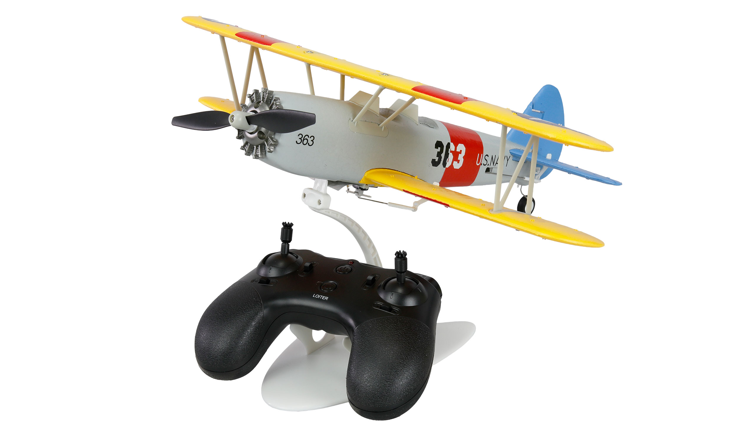 Thumbnail 681 f�r Radiostyrt flygplan - N2S-2 Stearman 360mm 3D/6G 6 kanals - RTF