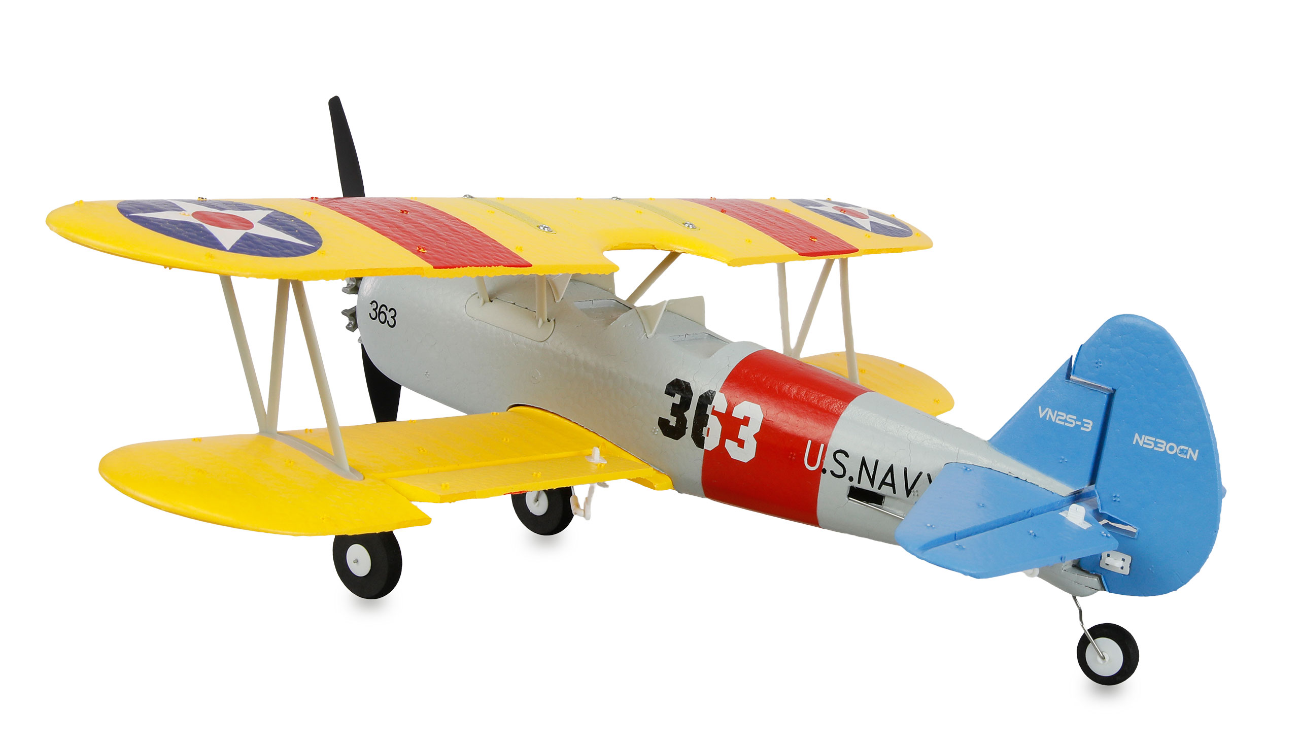 Thumbnail 681 f�r Radiostyrt flygplan - N2S-2 Stearman 360mm 3D/6G 6 kanals - RTF