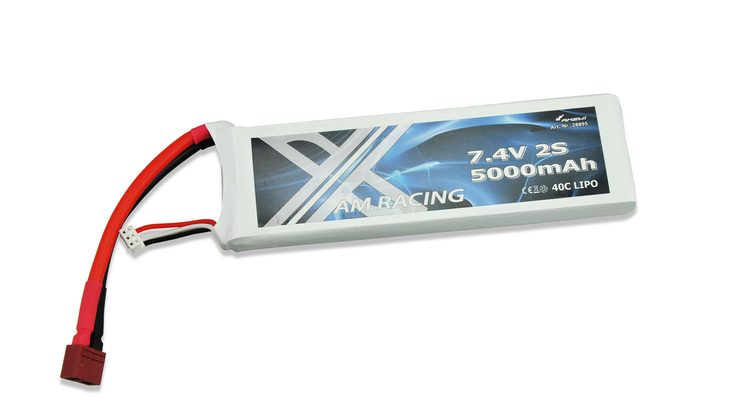 Bild p� Batteri - 7,4V 5000mAh LiPo - T-kontakt