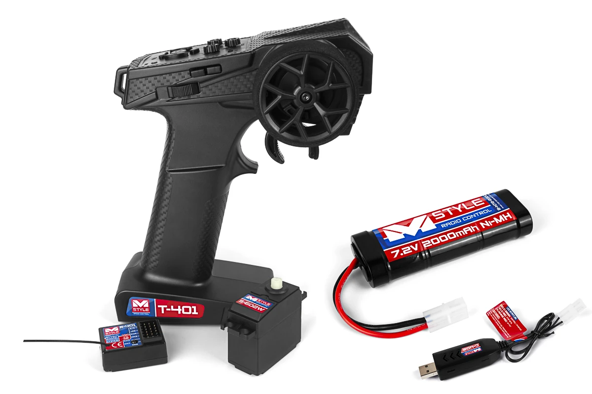 Bild p� S&auml;ndarpaket - Mstyle R/C Set WP - Servo, Batteri, Auto, Laddare