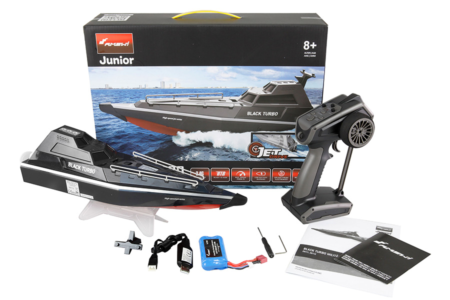Thumbnail 738 f�r Radiostyrd b&aring;t - Black Turbo Jet - RTR - AMW