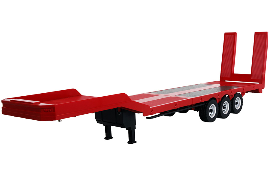 L&aring;glastande semitrailer treaxlad passande Scania 770 R&ouml;d - 1:18 - RTR