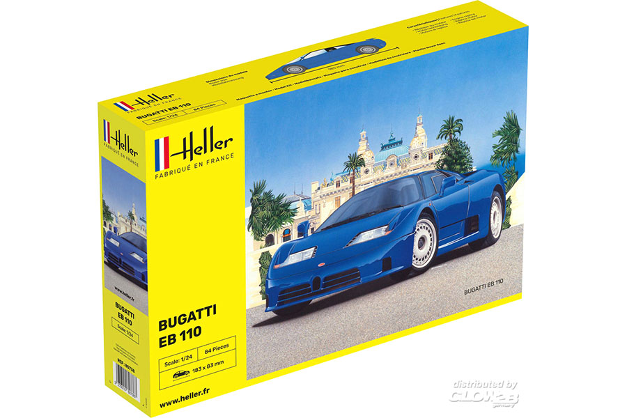 RC Radiostyrt Byggmodell bil - Bugatti EB 110 - 1:24 - Heller