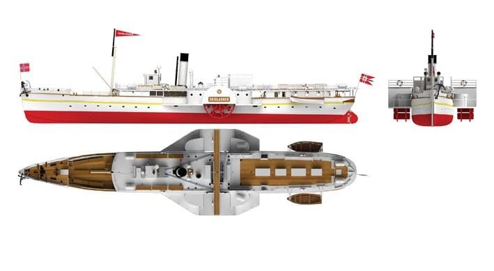 Träbyggsats båt - Skibladner Peddal Steamer 83cm - 1:60 - Modell-Tec