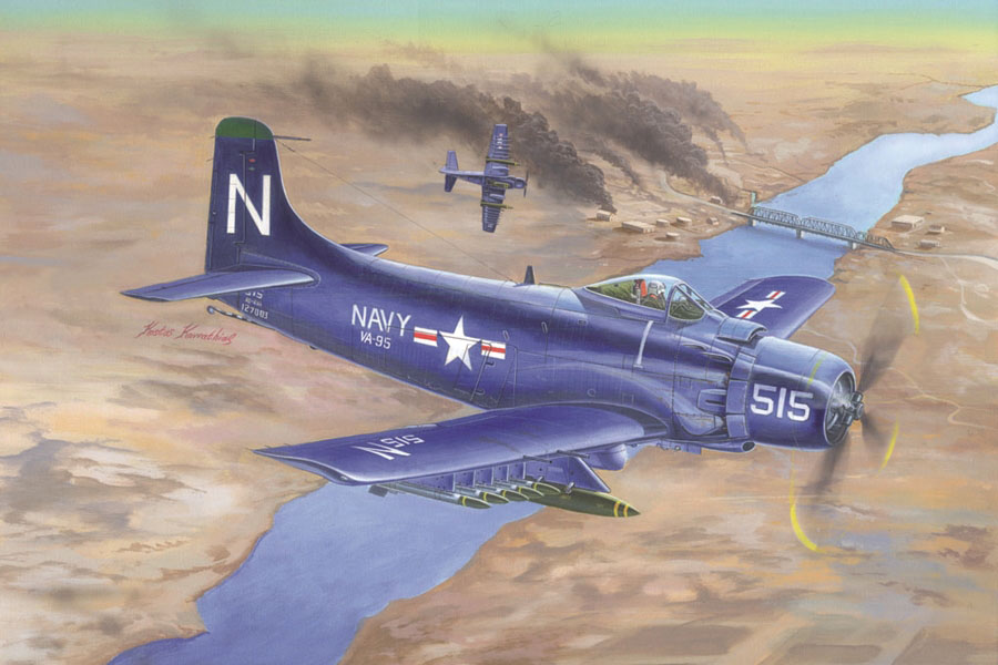 Byggmodell flygplan -  A-1D Ad-4 Skyraider - 1:32 - Trumpeter