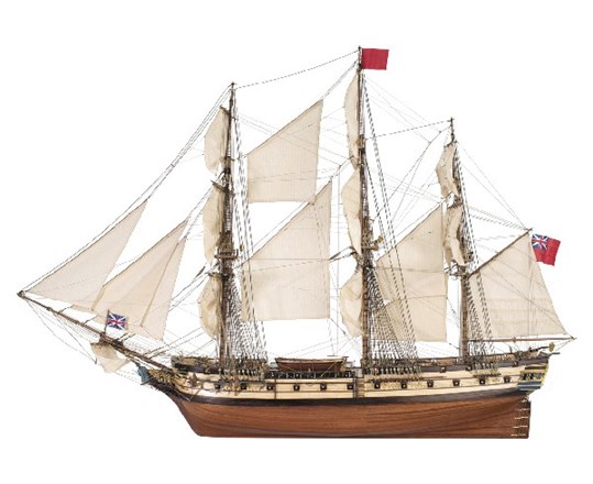 RC Radiostyrt Byggmodell träskepp - HMS SURPRISE-DK vejledning incl.