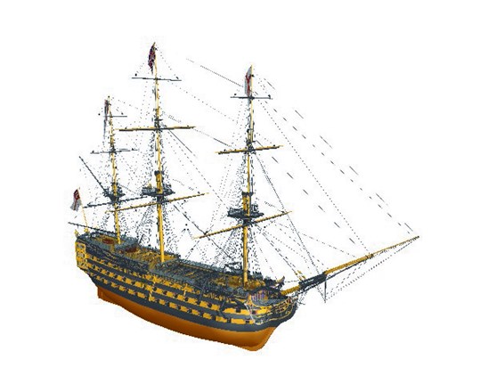 RC Radiostyrt Byggmodell skepp trä - 1:75 HMS Victory