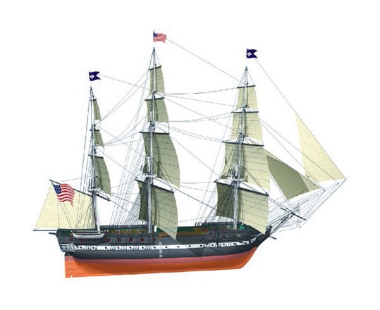 RC Radiostyrt Byggmodell träskepp - 1:75 USS Constitution