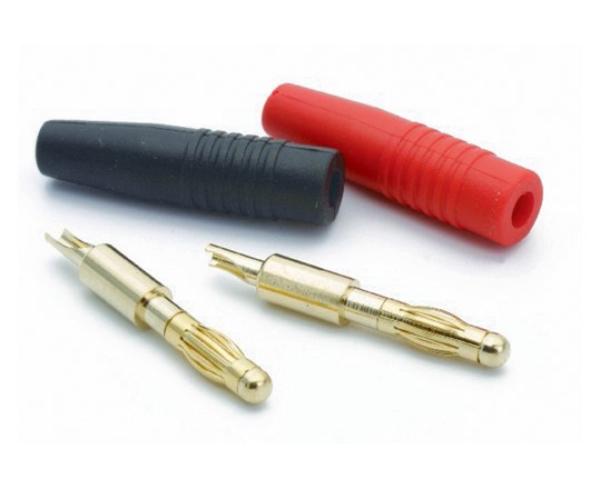 Banankontakt - Guldplterad 4mm - Hane - 2 pack