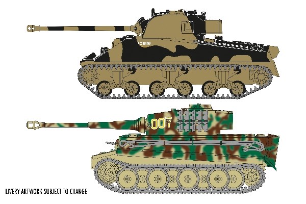 Bygmodeller tanks - Classic Conflict Tiger 1 vs Sherman Firefly - 1:72 - AirFix