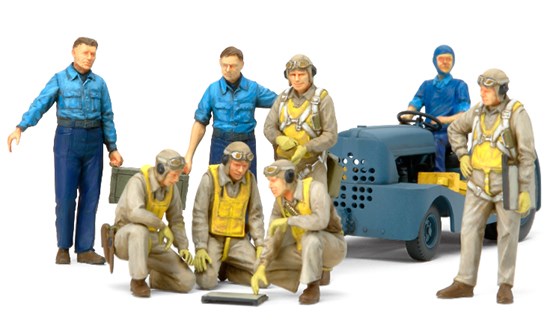 RC Radiostyrt Byggmodell - WWII USN Pilots w/Tug - 1:35 - Tamiya