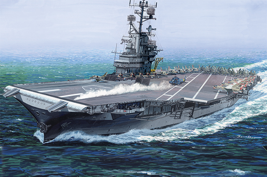 Byggmodell krigsfartyg - USS Intrepid CV-11 - 1:350 - Trumpeter