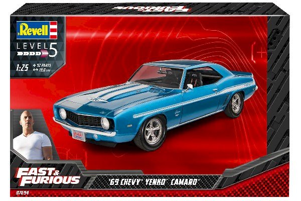 RC Radiostyrt Byggmodell bil - Fast and Furious 1969 Chevy Yenko Camaro - 1:25 - Revell