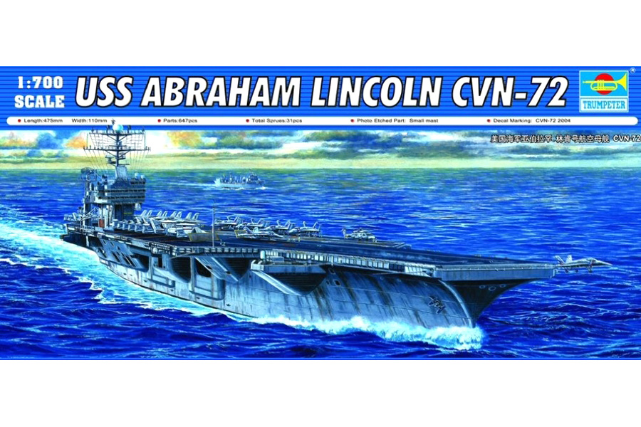 RC Radiostyrt Byggmodell krigsfartyg - USS Abraham Lincoln - 1:700 - Trumpeter