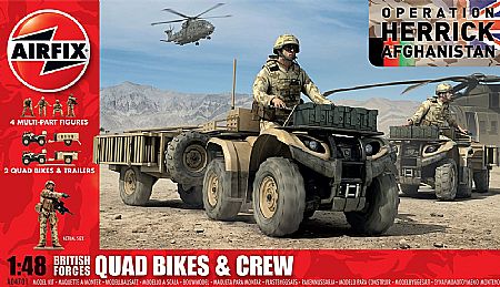 RC Radiostyrt Byggsats stridsfordon - Airfix British Quad Bikes and Crew - 1:48
