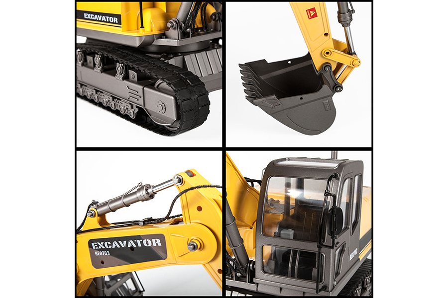 Thumbnail 693 f�r Demo - Radiostyrd gr&auml;vmaskin - 1:12 Gr&auml;vmaskin - Premium Label Excavator - 2,4Ghz - RTR