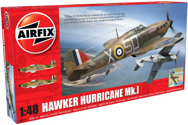 RC Radiostyrt Flygplansbyggmodell - Hawker Hurricane Mk1 - 1:48 - Airfix