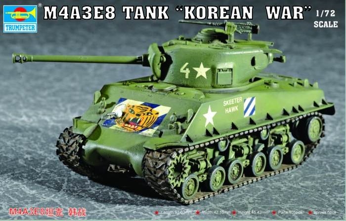 RC Radiostyrt Byggmodell tanks  - M4A3E8 Tank T80 Track - 1:72 - TR