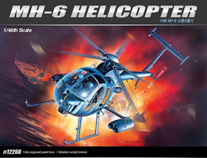 RC Radiostyrt Helikopter byggmodell - Mh-6 Stealth Helicopter - 1:48 - AC