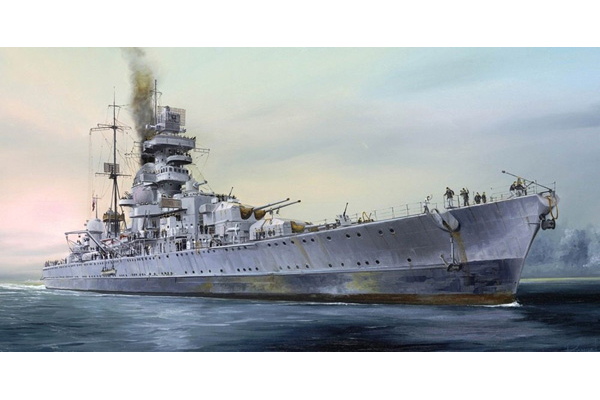 RC Radiostyrt Krigsskepp byggmodell - Prinz Eugen 1945  - 1:700 - TR