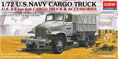 RC Radiostyrt Byggmodell - U.S Navy Cargo Truck 6x6 2,5ton - 1:72 - IT