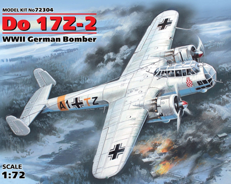 RC Radiostyrt Byggmodell flygplan - Do 17Z-2, WWII German Bomber - 1:72 - ICM