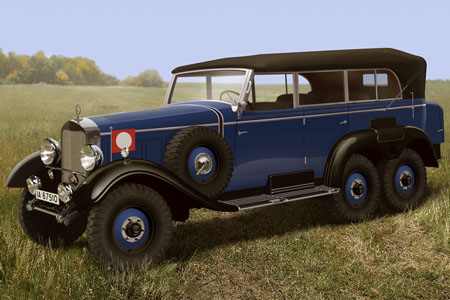 RC Radiostyrt Byggmodell bil - Typ G4 W31 with open cover, German Passenger Car - 1:35 - ICM
