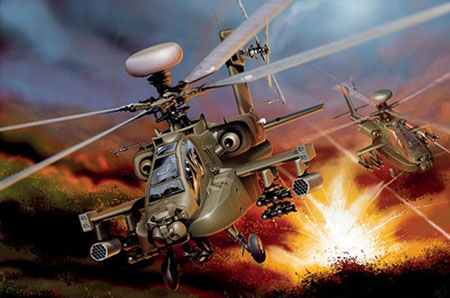 Byggmodell helikopter - AH-64 D Apache Longbow - 1:48 - IT
