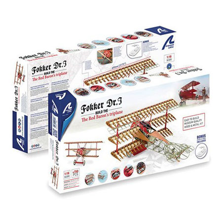 Träbyggsats flygplan - Fokker DR.I 1918 Red baron - 1:16 - Art