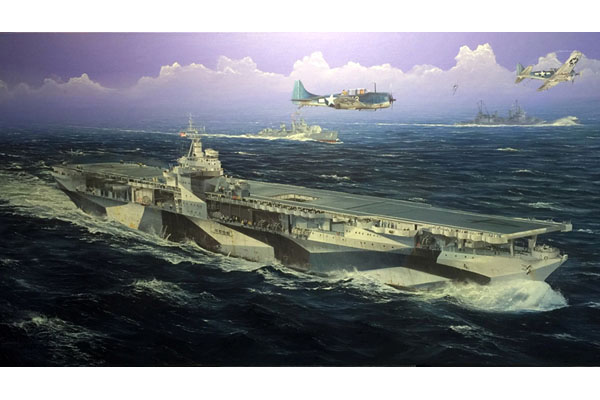 RC Radiostyrt Byggmodell krigsfartyg - USS Ranger CV-4 - 1:350 - Tr