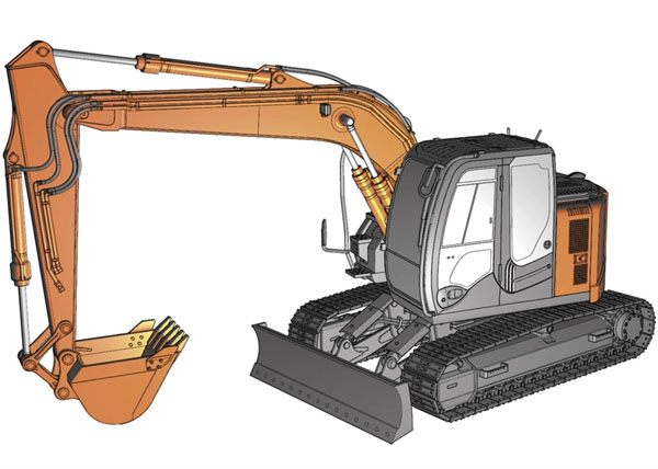 Bild p� Byggmodell gr&auml;vmaskin - Hitachi excavator Zaxis - 1:35 - Hg