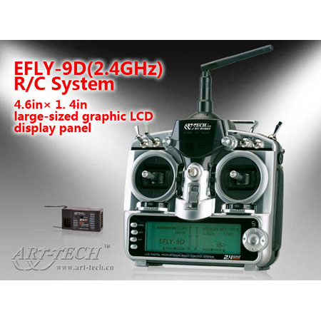 Bild p� S&auml;ndare - 9-kanals s&auml;ndare - Arttech EFLY-9D 2.4GHz - inkl. mott.