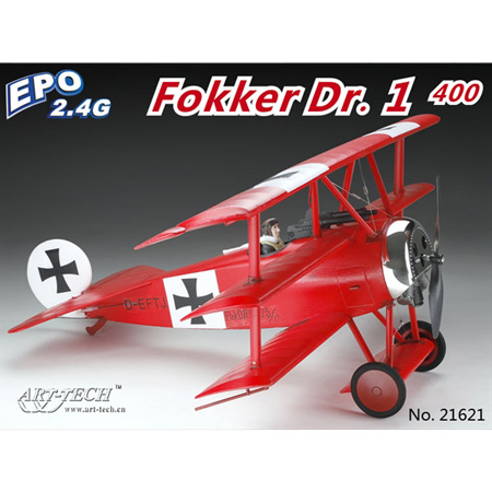 Flygplan - ArtTech Fokker Dr.1 BL 2,4GHz - Borstlöst paket - RTF