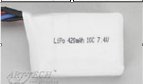 Bild p� Arttech Tiger Moth li-poly battery 7,4V 420mAh