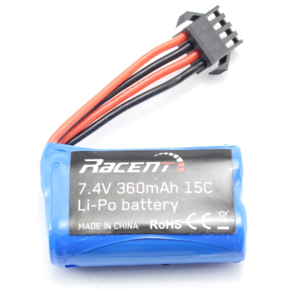 RC Radiostyrt Batteri - 7,4V 360mAh LiPo - V796114 - Black - Volantex